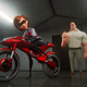 Elastigirl speeding off to her latest solo mission and leaving Bob at home where he belongs.
